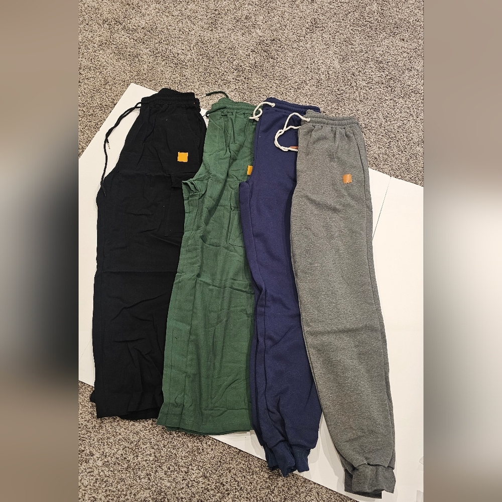 NWT Men's Stylish 2 Jogger Pants/ 2 Pants - Black, Green, Blue, Gray Size-M - Picture 2 of 6